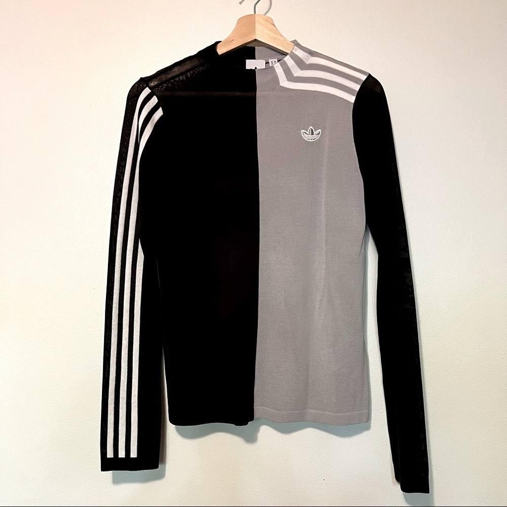 NWOT Adidas Sheer Longsleeve Mockneck Top, Size Small